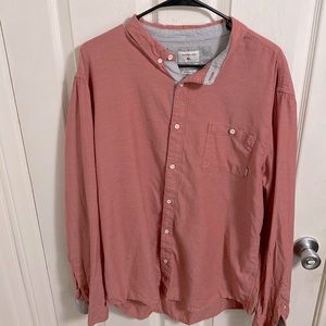 Quicksilver Salmon Long Sleeve Button Up